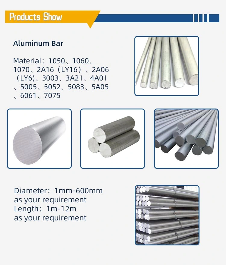 H24 Aluminum Bar 5000 Series Aluminum Rod Customized Diameter